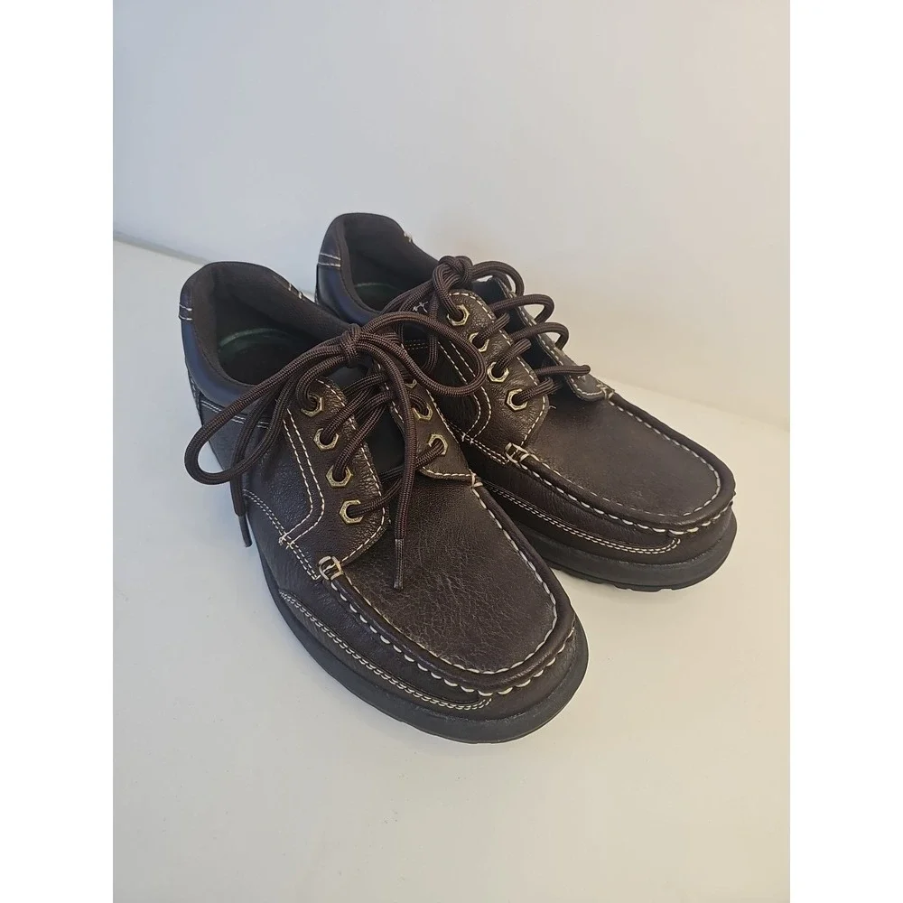 Thom‎ McAn Koltrain Shoes Mens Size 9M Brown Faux Leather Moc Toe Mens Comfort